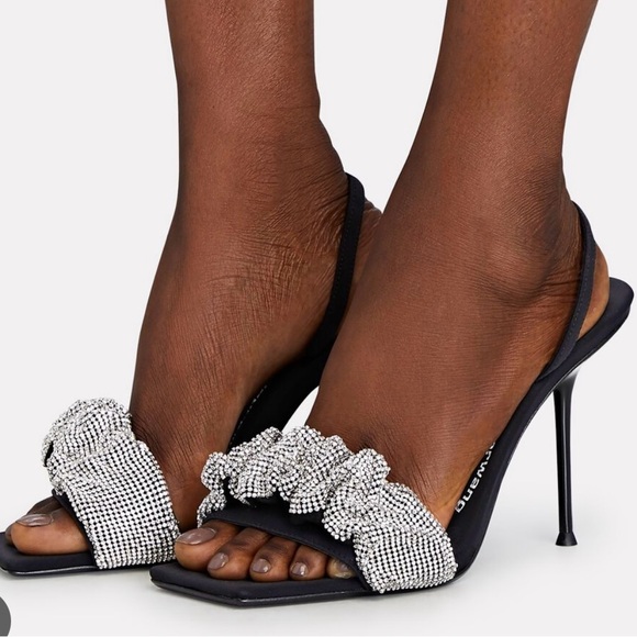 Alexander Wang Shoes - Alexander Wang Julie Crystal Scrunchie Slingback Heels Size 39